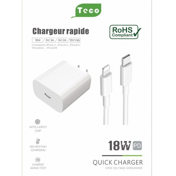 teco-pd-charge-set-usb-c-to-lightning-18w