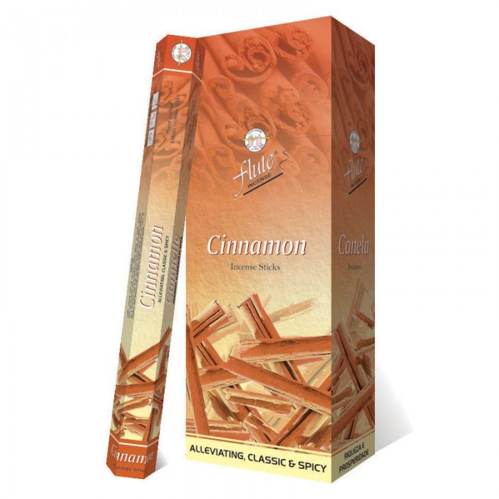 Flute incense sticks - cinnamon, square packs - 6 x 20 sticks 